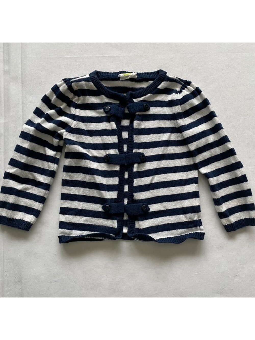 Crazy 8 Girls Striped Navy & White Knit Cardigan Sweater 18-24 Months
